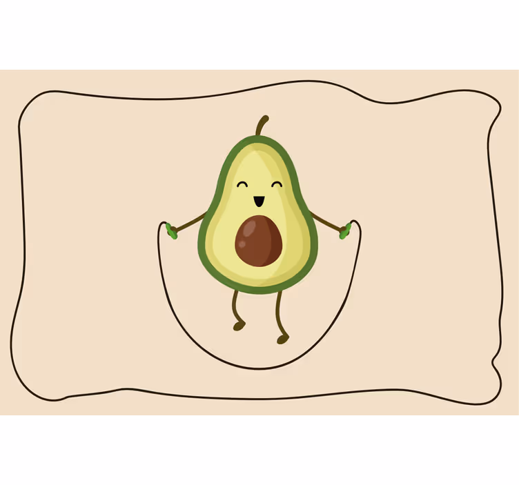 Béžová roleta so skákacím vtipným avokádom - Tenstickers