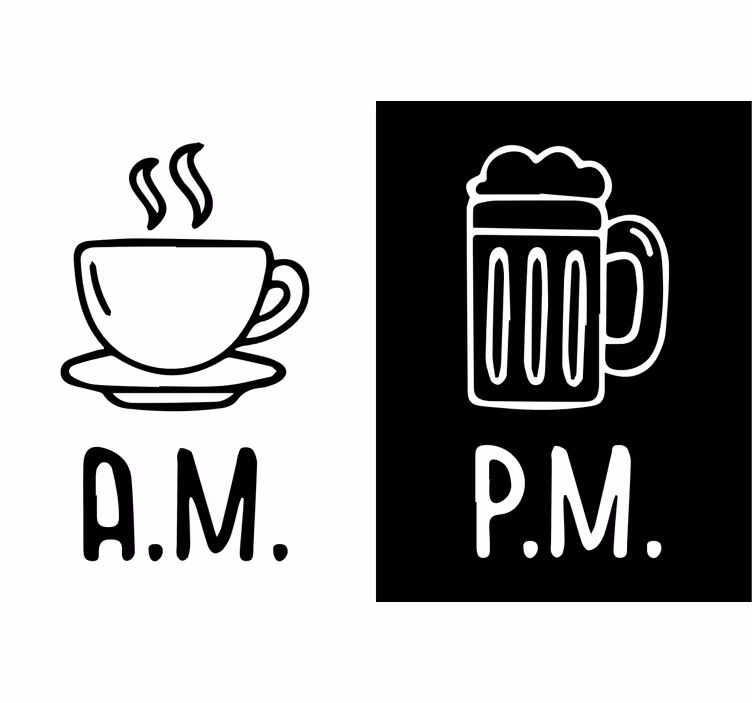 Čierna roleta na kávu a pivo ráno a večer - Tenstickers