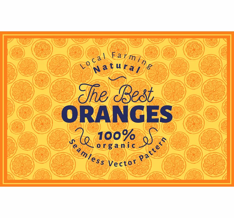 Oranžová roleta rám s ručne kresleným vzorom - Tenstickers