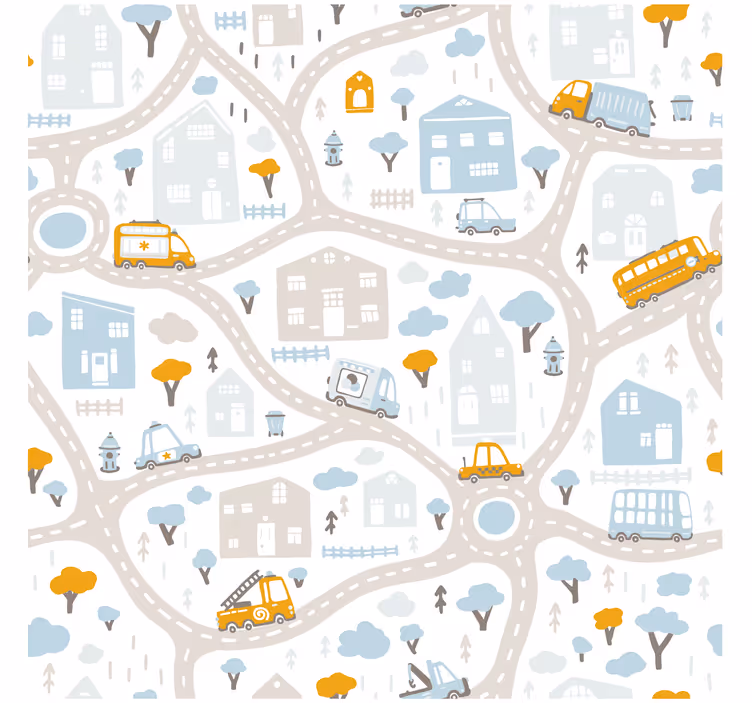Roleta do detskej izby s kreslenou mapou - Tenstickers