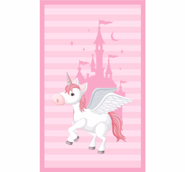 Roleta do detskej izby jednorožec s princeznovským hradom - Tenstickers