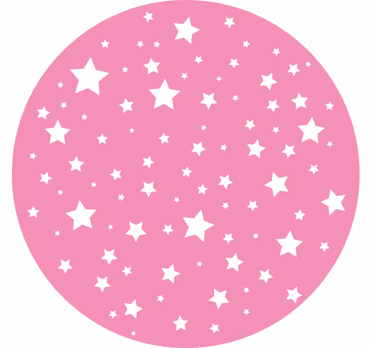 Roleta do detskej izby ružové hviezdy kruhové - Tenstickers