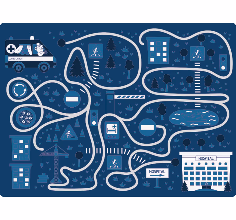 Roleta do detskej izby severská modrá cesta - Tenstickers