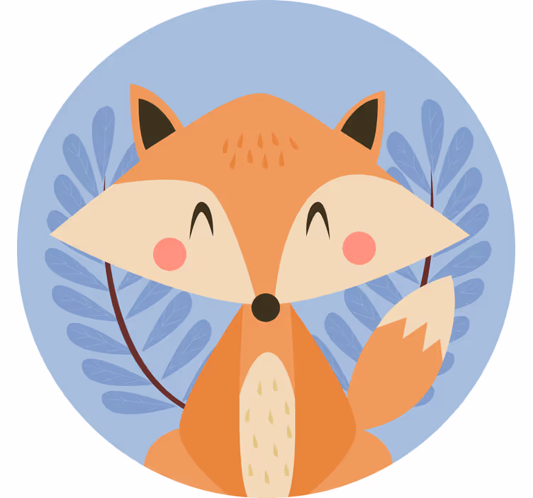 Roleta do detskej izby inteligentná líška pastelové farby - Tenstickers