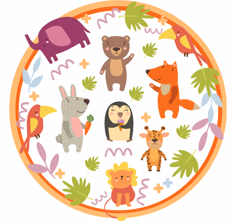 Roleta do detskej izby s roztomilými zvieratkami - Tenstickers