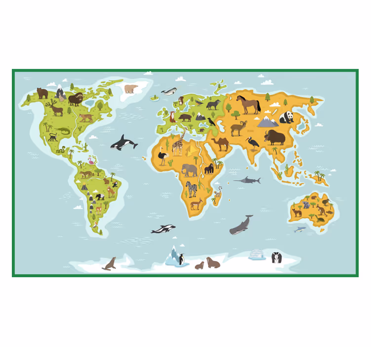 Roleta do detskej izby modrá vintage mapa sveta - Tenstickers
