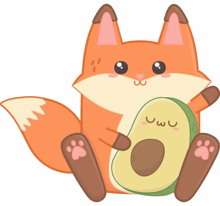 Roleta do detskej izby roztomilý líšok s avokádom - Tenstickers
