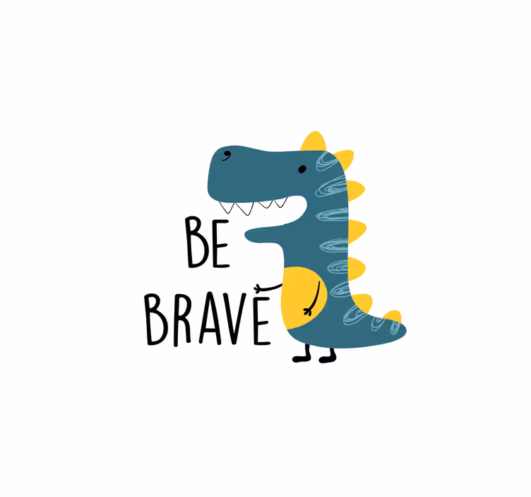 Roleta do detskej izby severský dinosaurus buď odvážny - Tenstickers