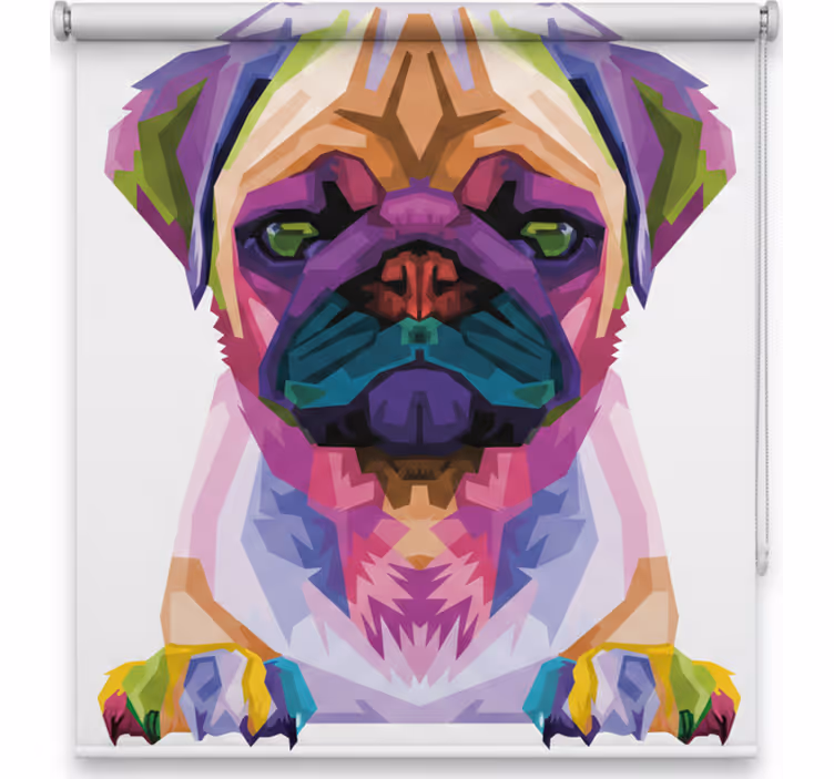 Roleta do detskej izby s geometrickým psíkom - Tenstickers