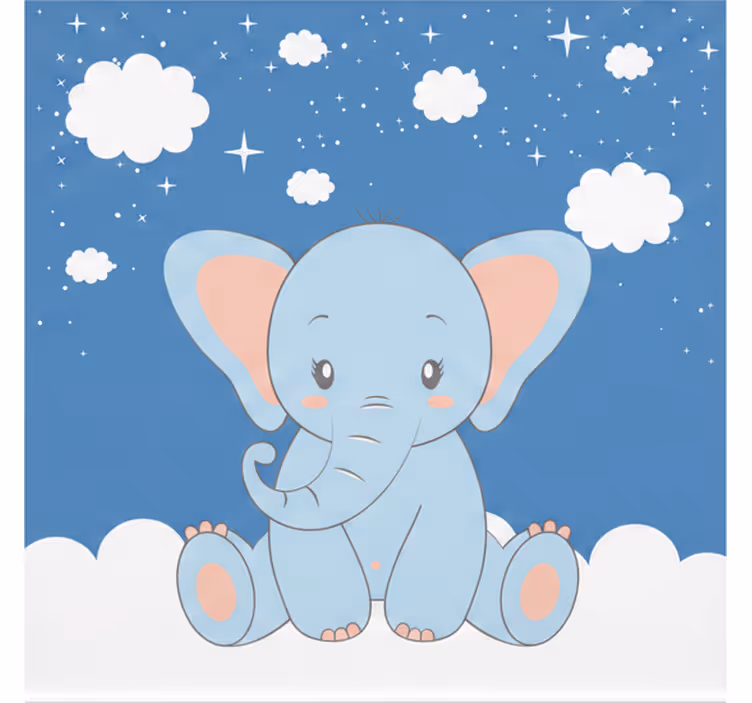 Roleta do detskej izby s roztomilým modrým slonom - Tenstickers