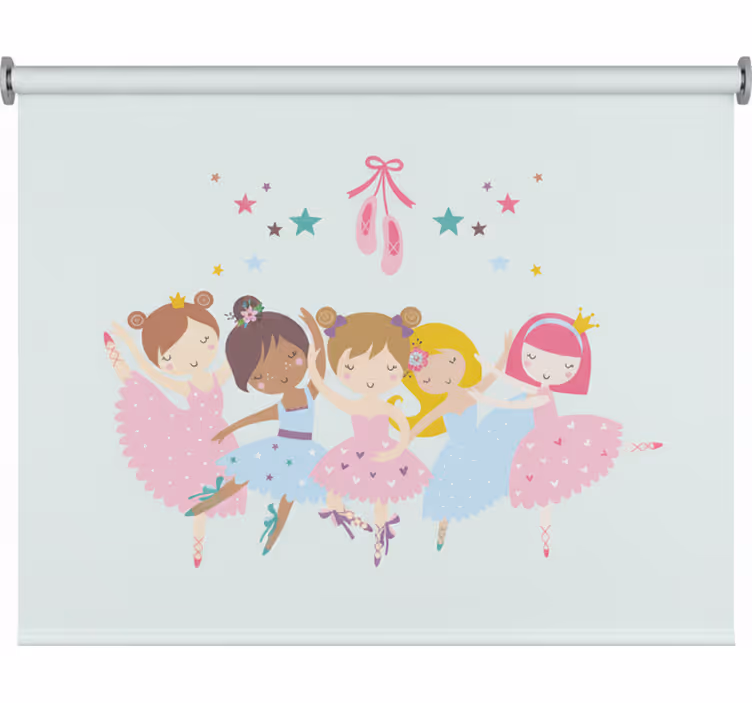 Roleta do detskej izby farebná ilustrácia baletných hviezd - Tenstickers