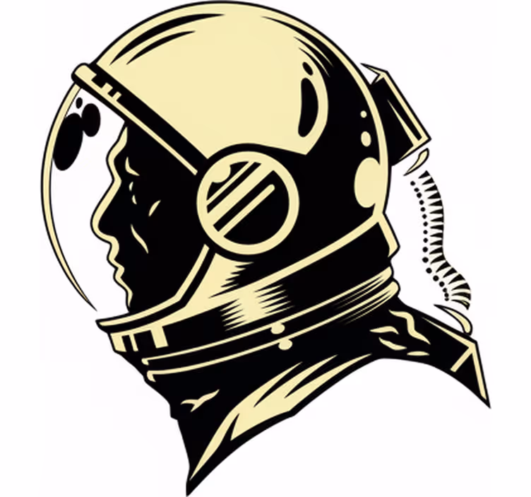 Roleta do detskej izby vintage monochromatický kozmonaut - Tenstickers