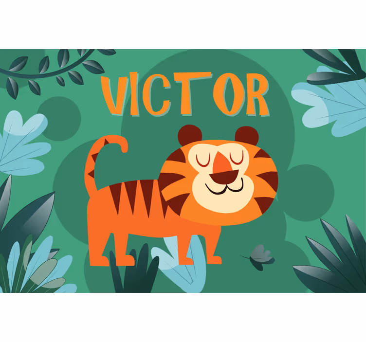 Roleta do detskej izby roztomilý tiger pre chlapca s menom - Tenstickers