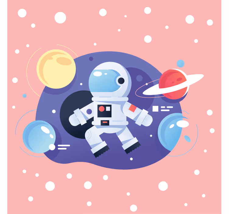 Roleta do detskej izby s rôznymi symbolmi astronautov - Tenstickers