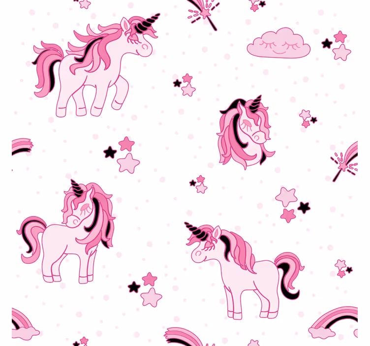 Roleta do detskej izby v štýle kreslených jednorožcov - Tenstickers