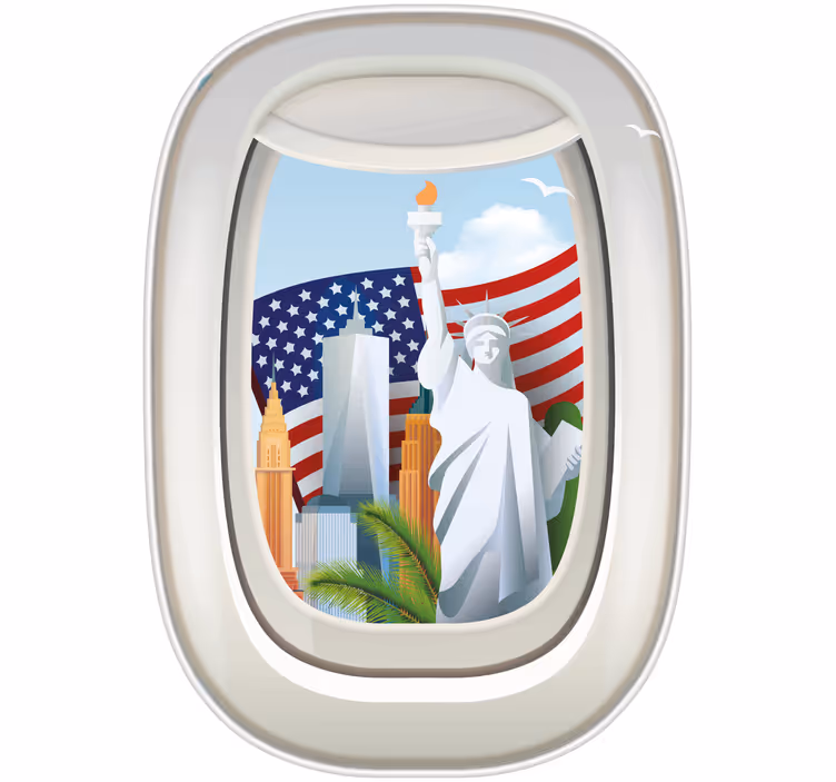 Roleta pre teenagera amerika z okna lietadla - Tenstickers