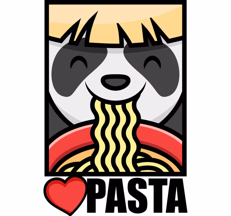 Roleta pre teenagera panda miluje cestoviny - Tenstickers