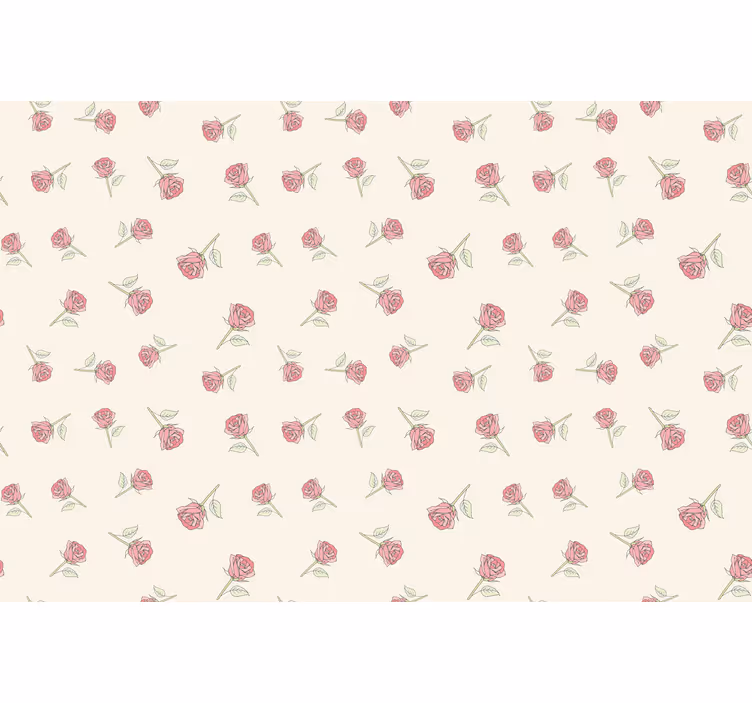 Béžová roleta s romantickým vintage ružovým vzorom - Tenstickers