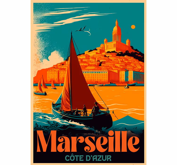Roleta vintage marseille azúrové pobrežie - Tenstickers