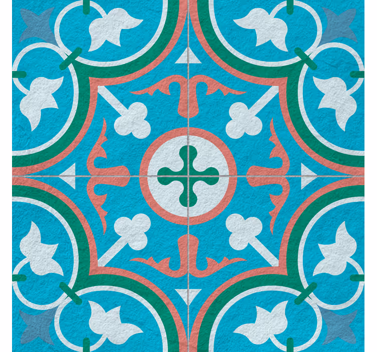 Retro roleta modrá hydraulická dlažba - Tenstickers