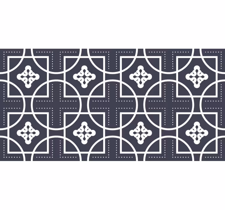 Čierna roleta s geometrickým dlažobným efektom - Tenstickers