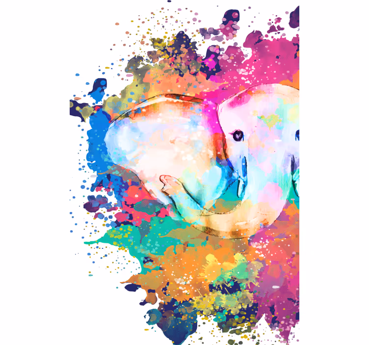 Roleta do kúpeľne žiarivý farebný slon - Tenstickers