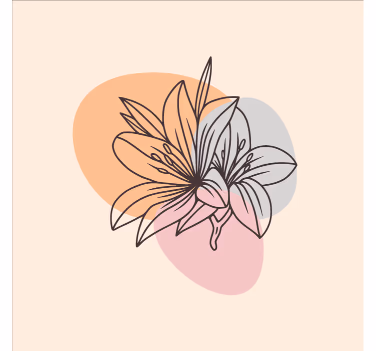 Roleta do kancelárie s minimalistickým dizajnom kvetín - Tenstickers