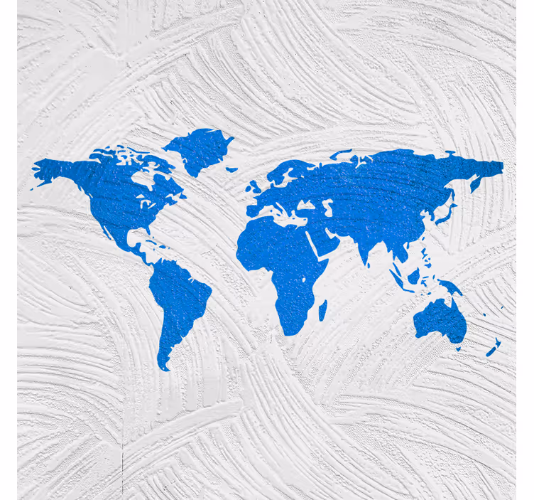 Roleta do kancelárie modrá svetová mapa - Tenstickers