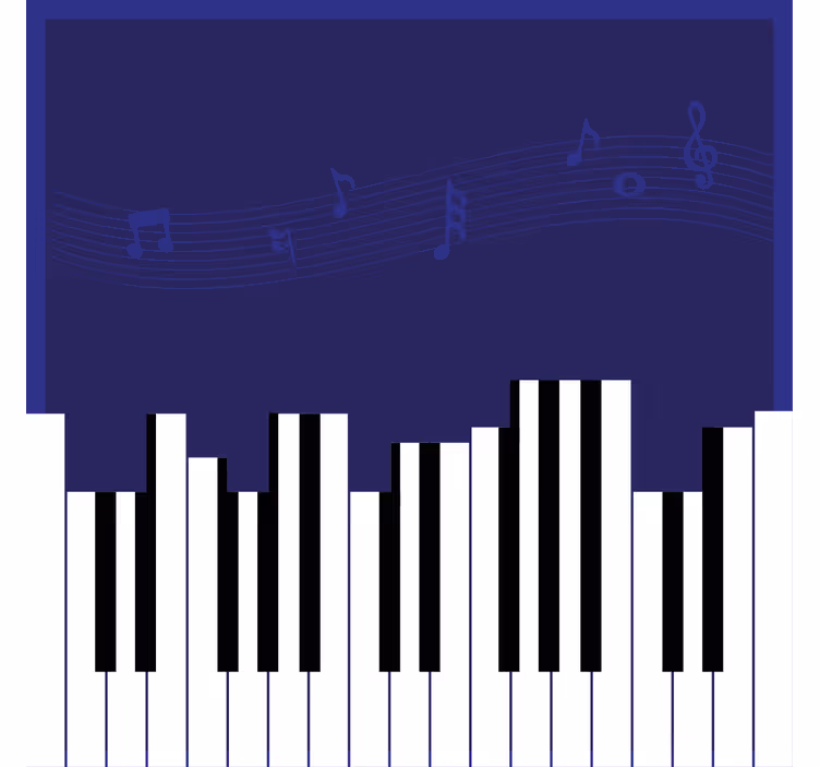 Roleta do kancelárie s pianovým pozadím - Tenstickers