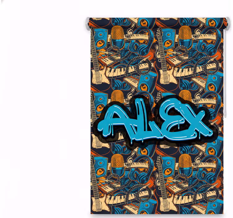 Roleta pre teenagera s vlastným hudobným graffiti - Tenstickers