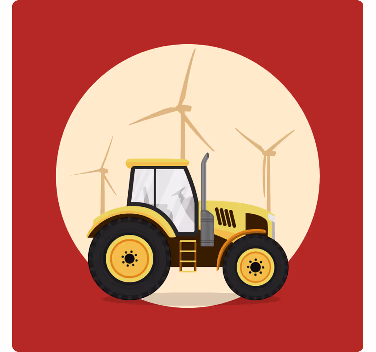 Zábavná roleta Žltý a Červený traktor - Tenstickers