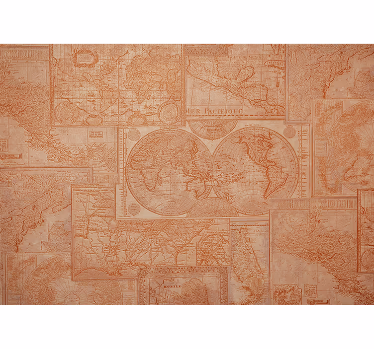 Roleta mapa sveta vintage fyzická mapa sveta - Tenstickers