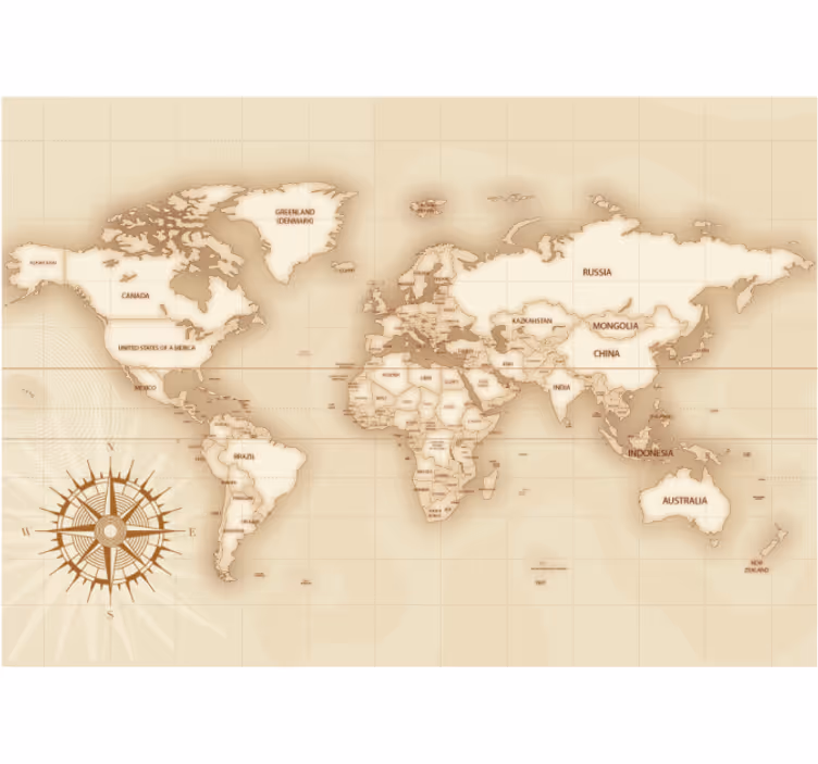 Roleta mapa sveta vintage mapa sveta - Tenstickers