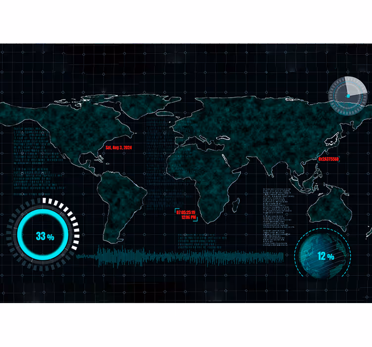Roleta mapa sveta futuristická mapa sveta - Tenstickers