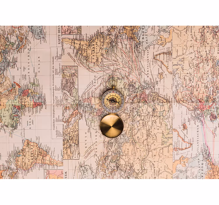 Rustikálna roleta vintage mapa sveta - Tenstickers