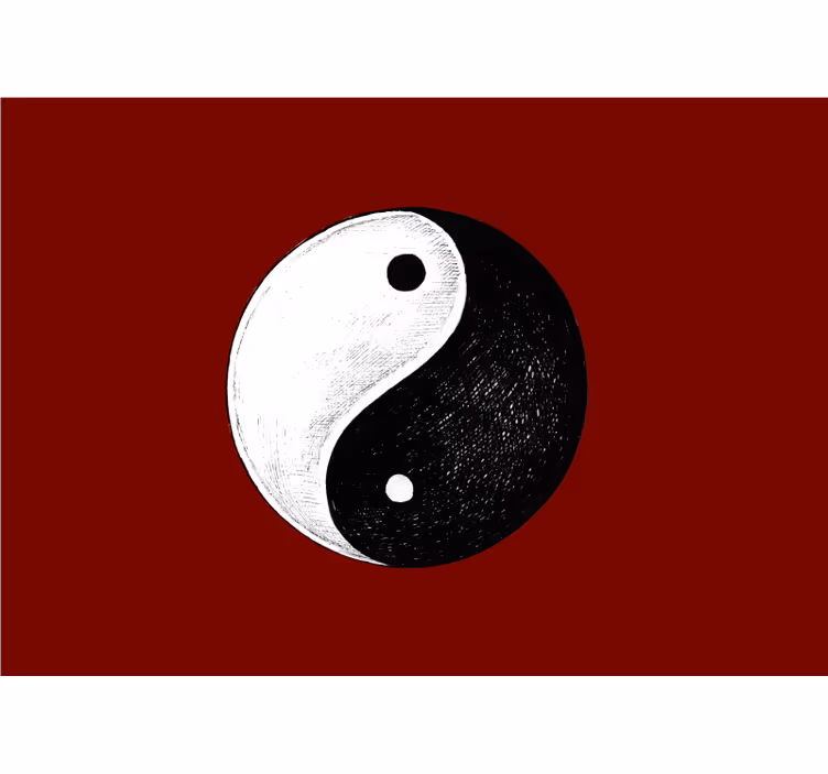 Zenová roleta nástenná maľba spálňa yin yang červená - Tenstickers