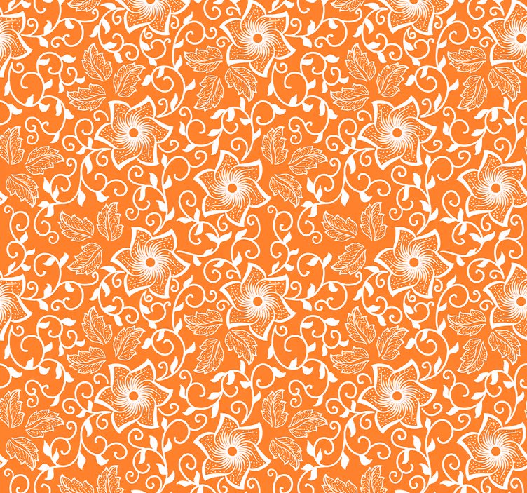 Oranžová roleta s kvetmi v paisley vzore - Tenstickers