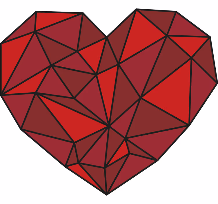 Červená roleta geometrické srdce - Tenstickers