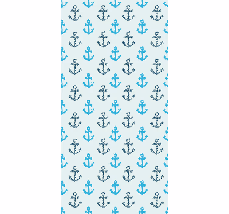 Roleta pre teenagera s deformovaným modrým vzorom kotiev - Tenstickers
