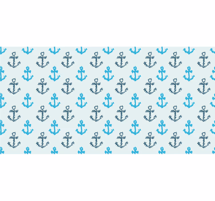 Roleta do kúpeľne s deformovaným modrým vzorom kotiev - Tenstickers