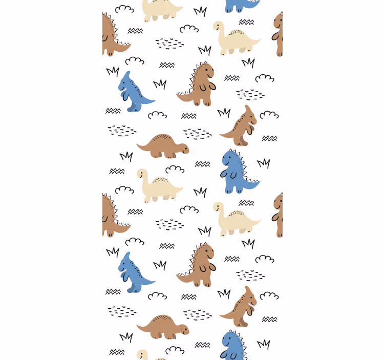 Roleta pre bábätko šťastné modré a hnedé dinosaury - Tenstickers