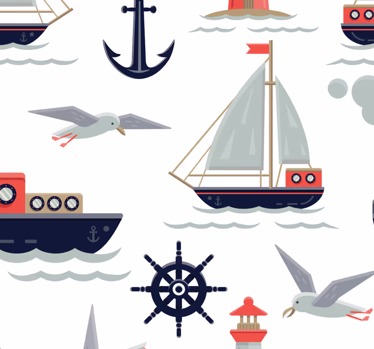 Roleta pre bábätko s námorníckymi motívmi - Tenstickers