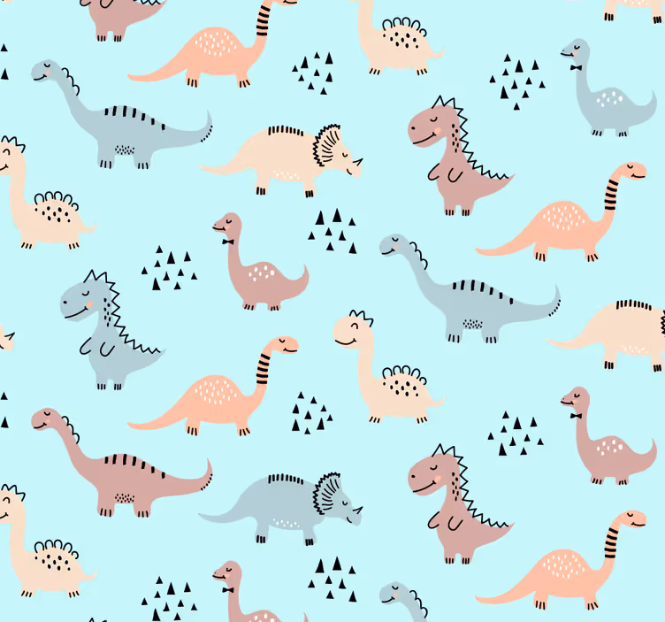 Roleta pre bábätko s modrým pozadím a dinosaurusmi - Tenstickers