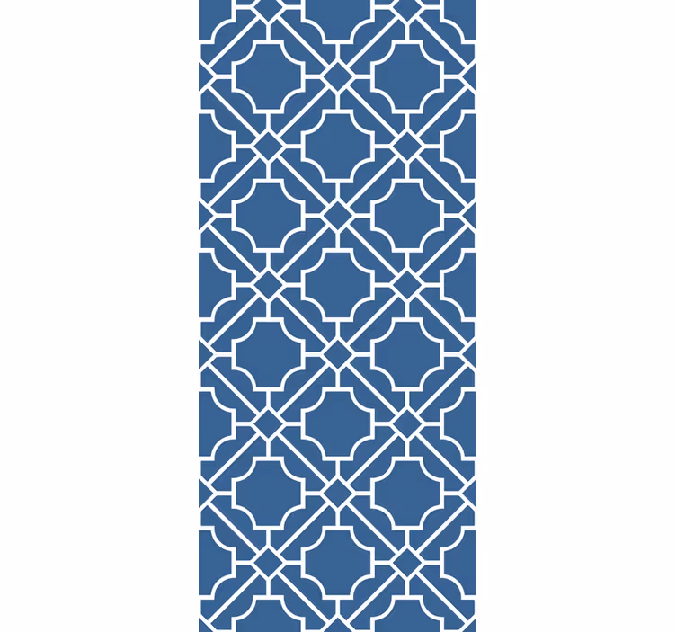 Roleta do chodby geometrická mriežka biela/námornícka - Tenstickers