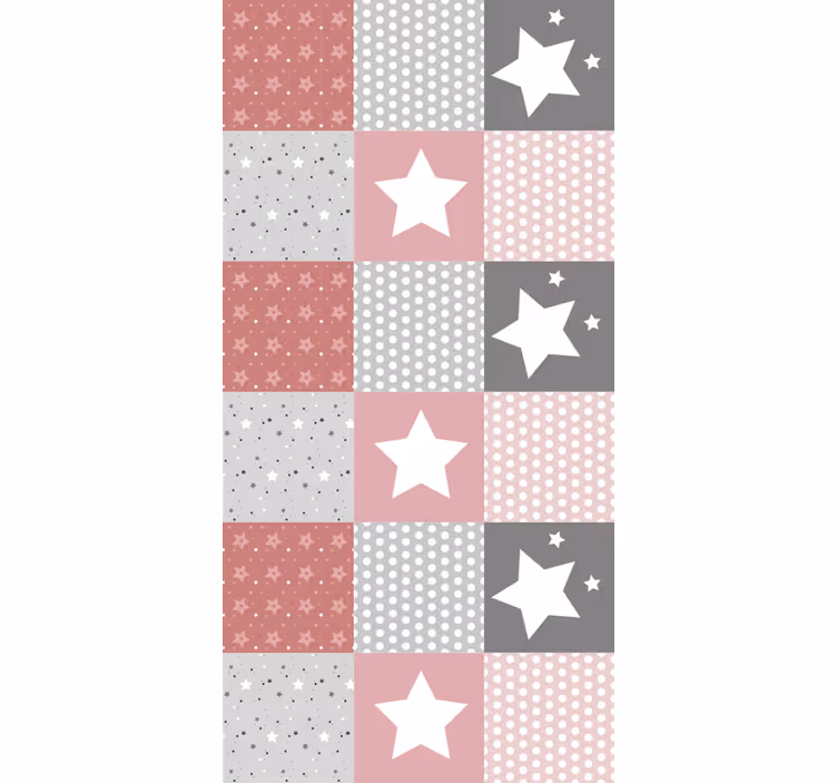 roleta pre bábätko patchworkový vzor hviezdy - Tenstickers