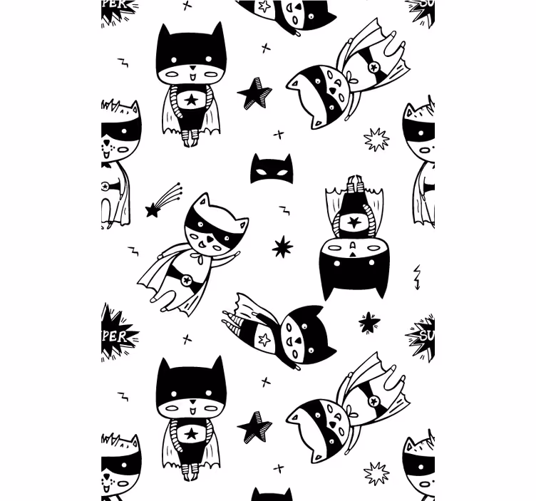 roleta do detskej izby kreslený náčrt superhrdinu - Tenstickers