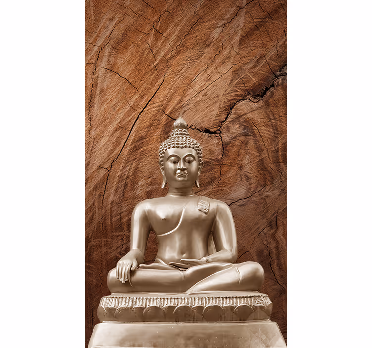 Drevený budha zen hnedá roleta - Tenstickers