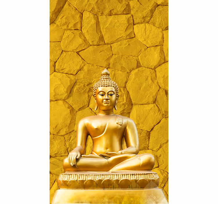 Zlatý budha zen žltá Roleta - Tenstickers