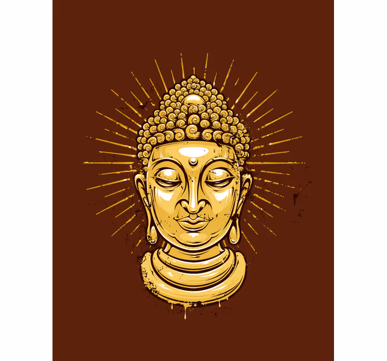 Zlatý budha sillouhette zen Rolety - Tenstickers