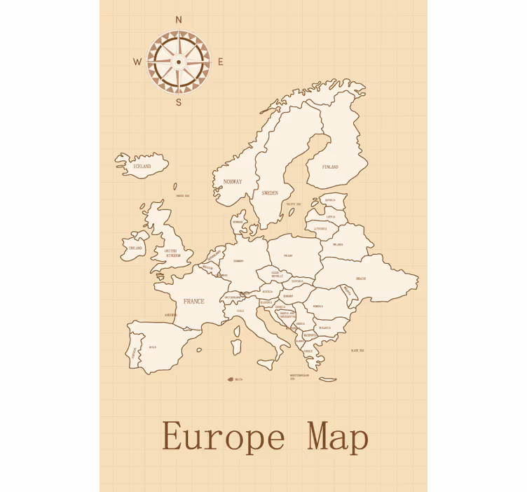 roleta mapa sveta európa na béžovom pozadí - Tenstickers